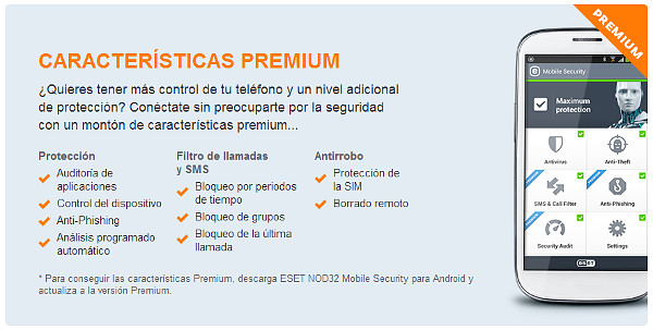 ESET NOD32 Mobile Security para Android premium