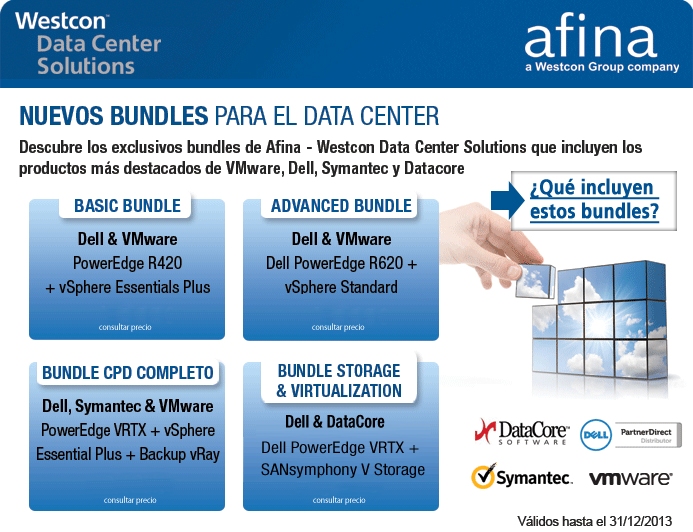 Promociones 'Bundle Data Center' de Afina para sus socios que vendan servicos y productos de Dell. 