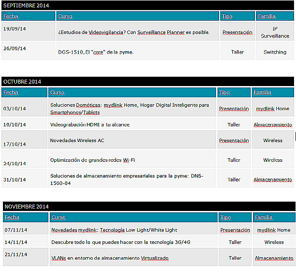 D-Link Webinars agenda