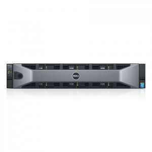 Dell Storage SCv000 (Mirage) storage array, 2U with 12 HDDs, with bezel.