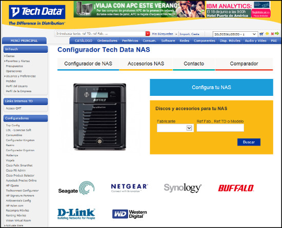 Tech Data configurador NAS