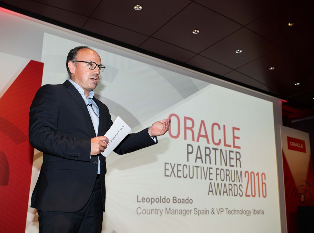 Leopoldo Boado, Country  Manager de Oracle España, durante la entrega de los premios al canal del fabricante